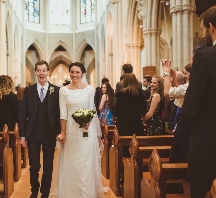 Catholic Church Ceremony at Sacred Heart in Wimbledon | Bride in JLM Couture Ti-Adora Wedding Dress | Groom in Moss Bros Suit | Matt Penberthy Photography