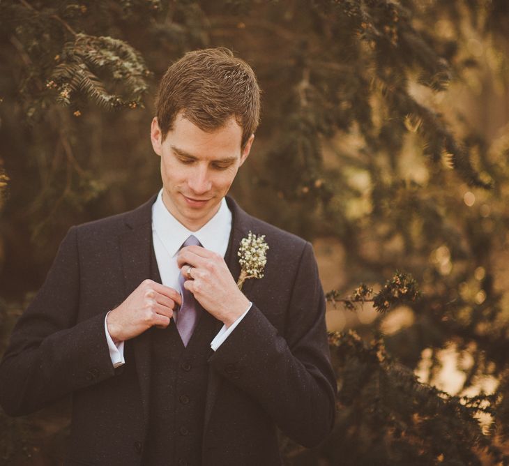 Groom in Moss Bros Suit | Matt Penberthy Photography