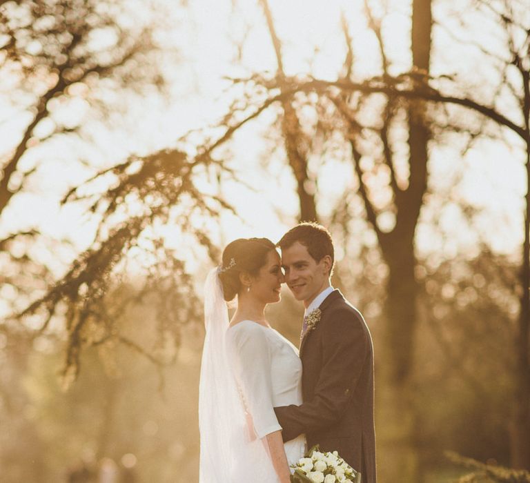 Sunset Portrait | Bride in JLM Couture Ti-Adora Wedding Dress | Groom in Moss Bros Suit | Matt Penberthy Photography