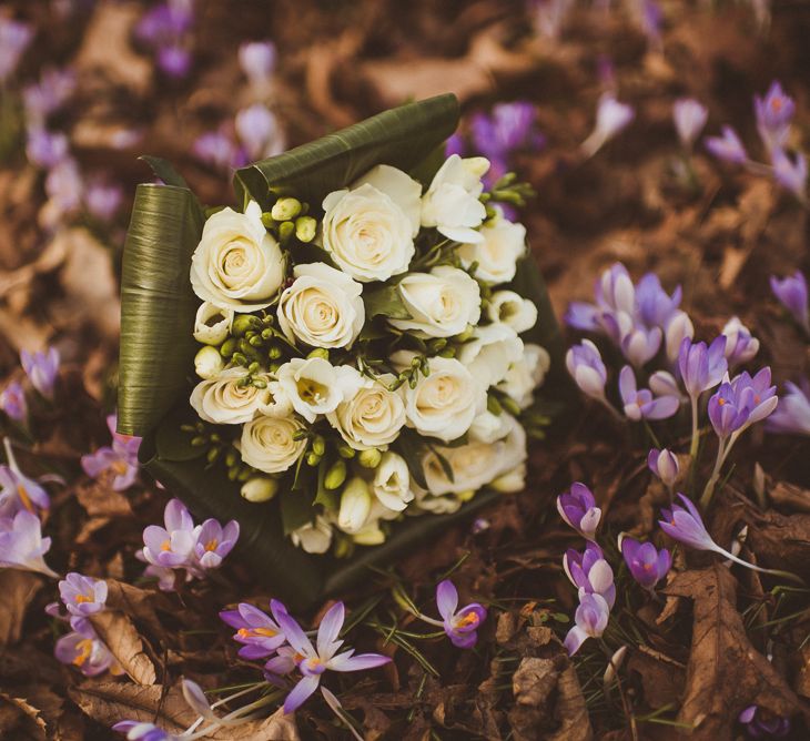 Classic White Rose Bridal Bouquet | Matt Penberthy Photography