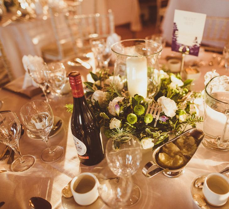 Floral Centrepiece | Elegant Wedding at Cuddington Golf Club | Matt Penberthy Photography