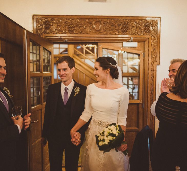 Bride in JLM Couture Ti-Adora Wedding Dress | Groom in Moss Bros Suit | Matt Penberthy Photography