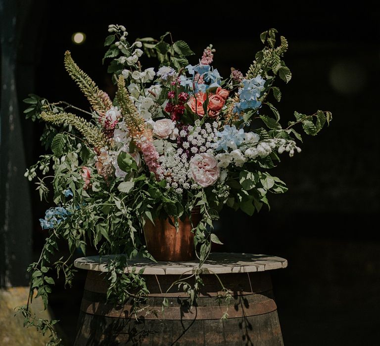 Colourful Wild Flower Arrangement by Joanne Truby | Lola Rose Photography