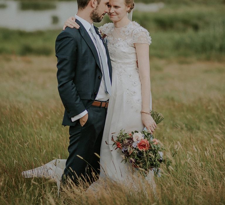 Bride in Alice Temperley Gown | Groom in Edit Suits Co | Lola Rose Photography