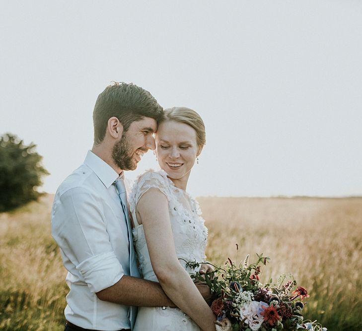 Bride in Alice Temperley Gown | Groom in Edit Suits Co | Lola Rose Photography