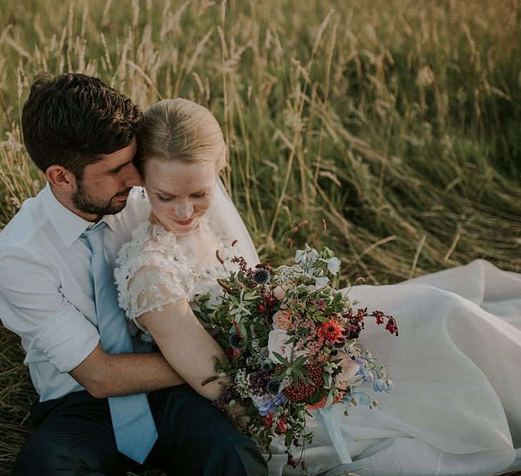 Bride in Alice Temperley Gown | Groom in Edit Suits Co | Lola Rose Photography