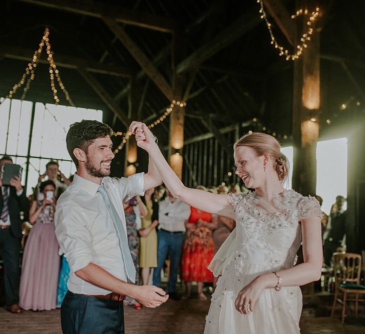 Bride in Alice Temperley Gown | Groom in Edit Suits Co | Lola Rose Photography