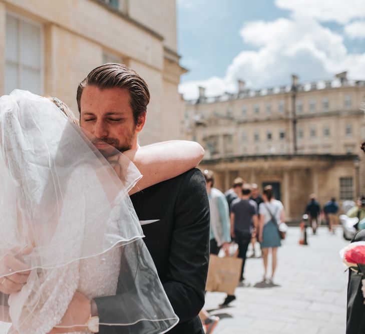 Sequin Phase Eight Wedding Dress For A Relaxed Wedding At The Little Theatre Cinema & The Silk Mill Studios With Image By Pear & Bear Photography