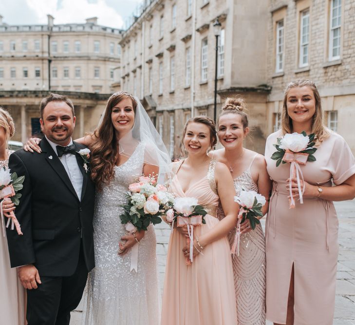 Sequin Phase Eight Wedding Dress For A Relaxed Wedding At The Little Theatre Cinema & The Silk Mill Studios With Image By Pear & Bear Photography