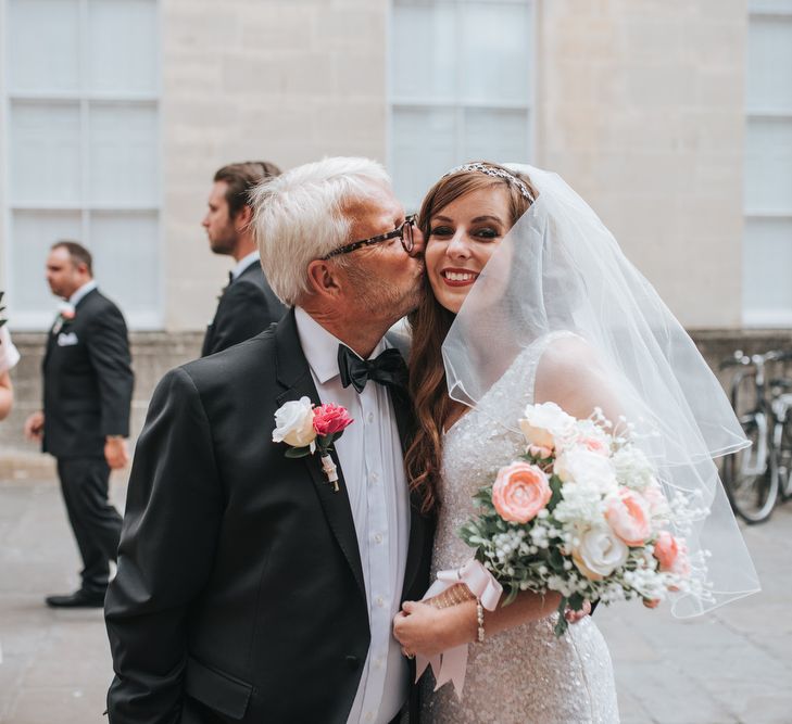 Sequin Phase Eight Wedding Dress For A Relaxed Wedding At The Little Theatre Cinema & The Silk Mill Studios With Image By Pear & Bear Photography