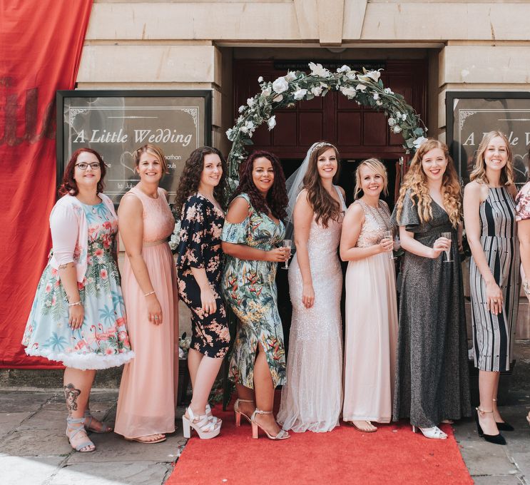 Sequin Phase Eight Wedding Dress For A Relaxed Wedding At The Little Theatre Cinema & The Silk Mill Studios With Image By Pear & Bear Photography