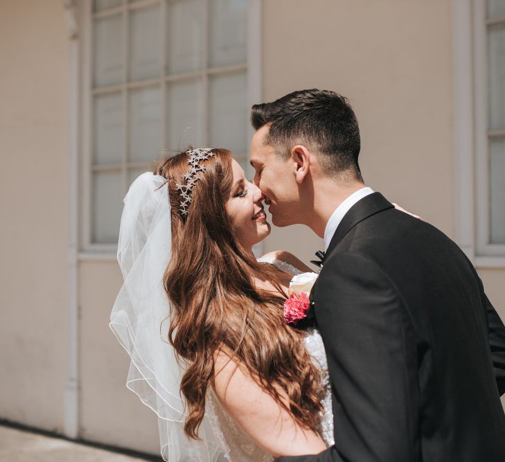 Sequin Phase Eight Wedding Dress For A Relaxed Wedding At The Little Theatre Cinema & The Silk Mill Studios With Image By Pear & Bear Photography