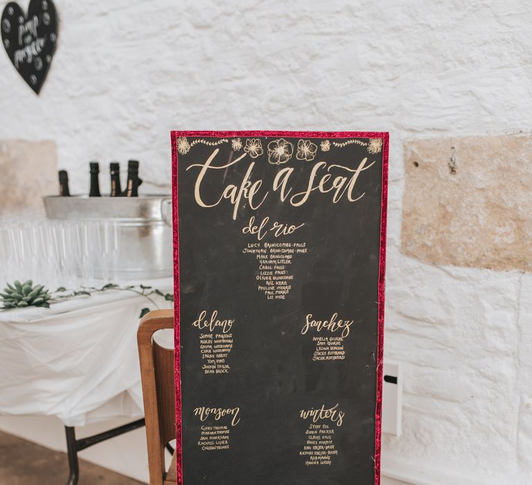 Chalkboard Table Plan For Wedding