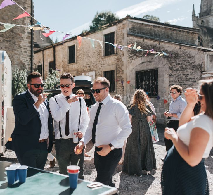 Sequin Phase Eight Wedding Dress For A Relaxed Wedding At The Little Theatre Cinema & The Silk Mill Studios With Image By Pear & Bear Photography