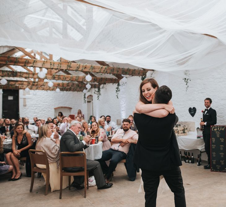 Sequin Phase Eight Wedding Dress For A Relaxed Wedding At The Little Theatre Cinema & The Silk Mill Studios With Image By Pear & Bear Photography