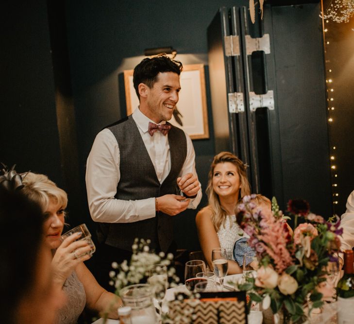 Gypsophila Fairy Lights & Dark Florals For A Family Focused Wedding At The Georgian Townhouse Norwich With Images By Camilla Andrea Photography