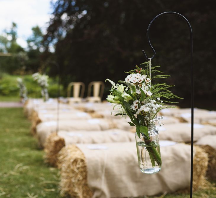 Aisle Wild Flowers on Shepherds Hooks.