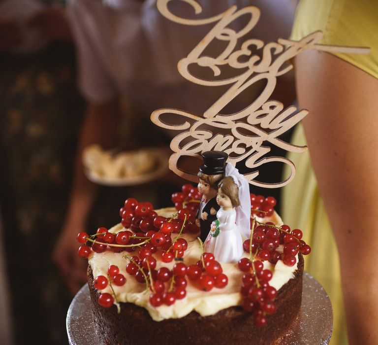 Best Day Ever Cake Topper on Homemade Wedding Cake