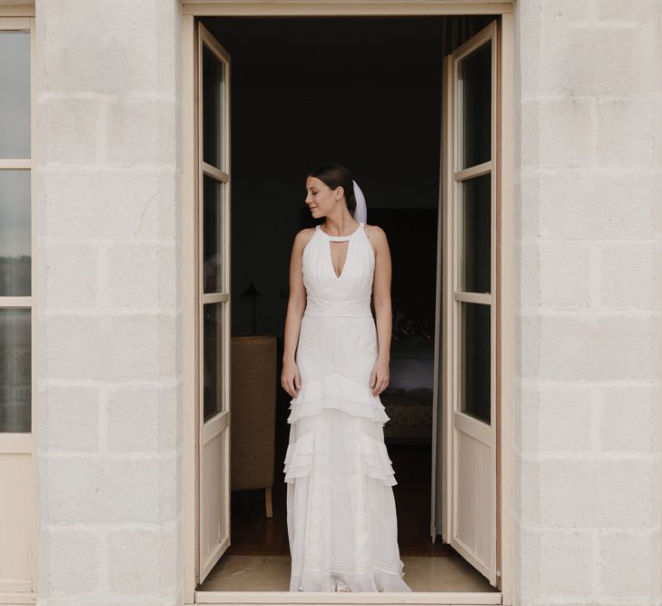 Bride in Temperley Gown | Romantic Pink & White French Riviera Wedding at Chateau Saint Jeannet | Sebastien Boudot Photography | Shoot Me Now Films