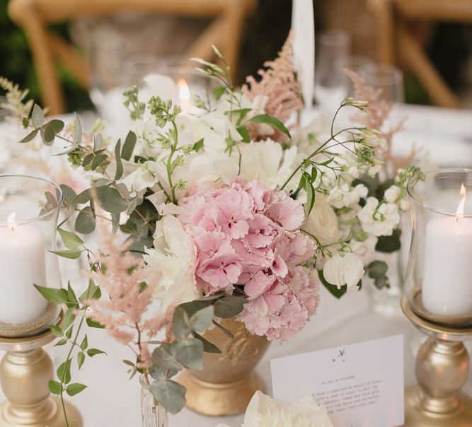 Wedding Centrepiece | Romantic Pink & White French Riviera Wedding at Chateau Saint Jeannet | Sebastien Boudot Photography | Shoot Me Now Films