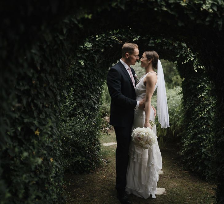 Bride in Temperley Wedding Dress | Groom in David Copperfield Suit | Romantic Pink & White French Riviera Wedding at Chateau Saint Jeannet | Sebastien Boudot Photography | Shoot Me Now Films