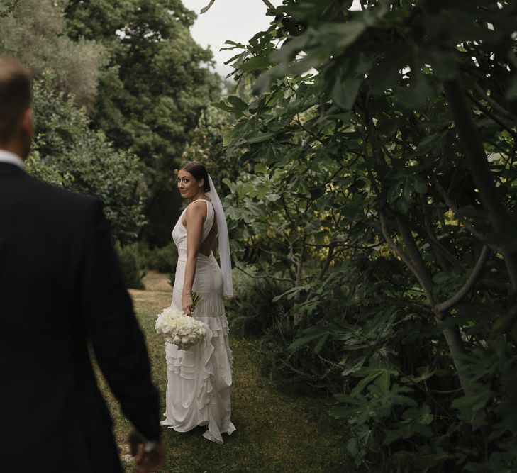 Bride in Temperley Wedding Dress | Groom in David Copperfield Suit | Romantic Pink & White French Riviera Wedding at Chateau Saint Jeannet | Sebastien Boudot Photography | Shoot Me Now Films