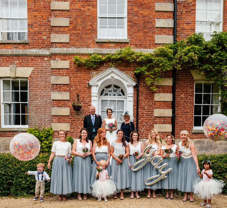 Bridesmaids in Blue Tulle Skirts