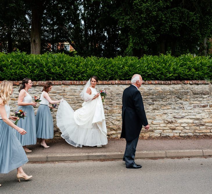 Bridesmaids in Blue Tulle Skirts