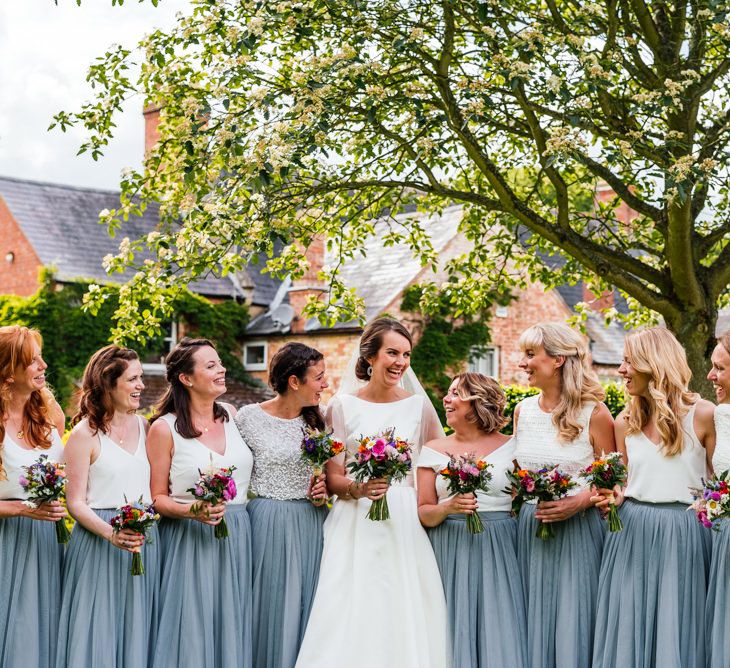 Bridesmaids in Blue Tulle Skirts