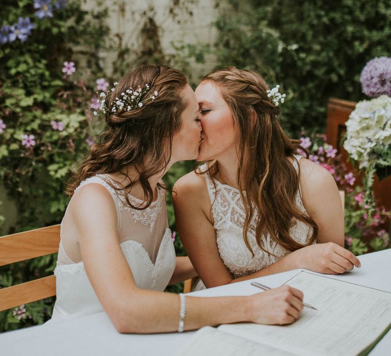 Two Brides with ASOS & Arielle by Heidi Hudson Wedding Dresses | Rustic Tipi Wedding at The Grange, Belluton, Pensford | Images by Felix Russell-Saw & Ryan Winterbotham