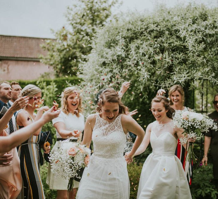 Two Brides with ASOS & Arielle by Heidi Hudson Wedding Dresses | Rustic Tipi Wedding at The Grange, Belluton, Pensford | Images by Felix Russell-Saw & Ryan Winterbotham