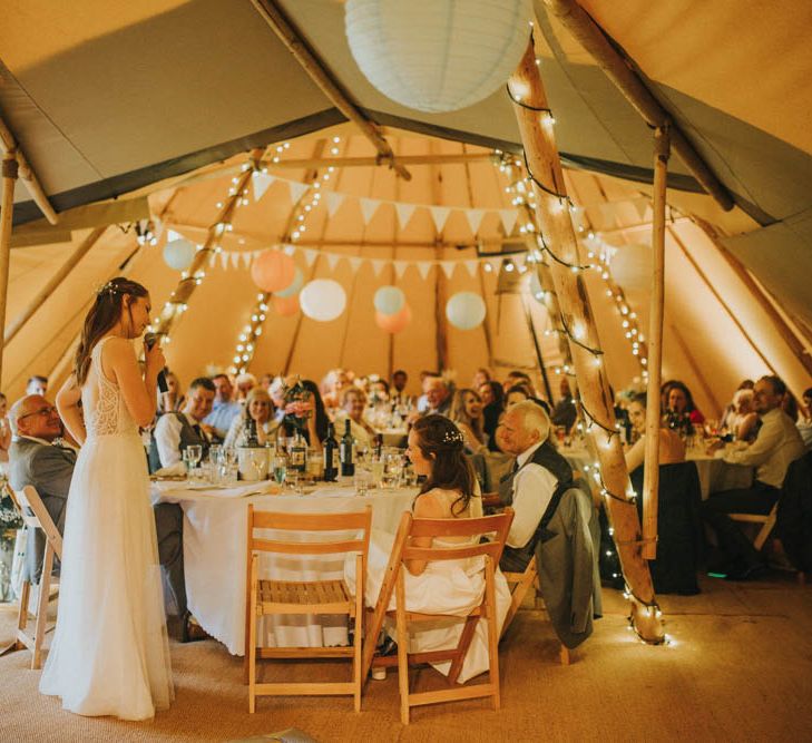 Two Brides with ASOS & Arielle by Heidi Hudson Wedding Dresses | Rustic Tipi Wedding at The Grange, Belluton, Pensford | Images by Felix Russell-Saw & Ryan Winterbotham