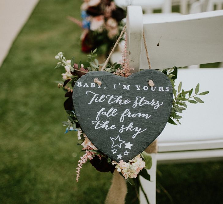 Heart Slate Chair Back Decor