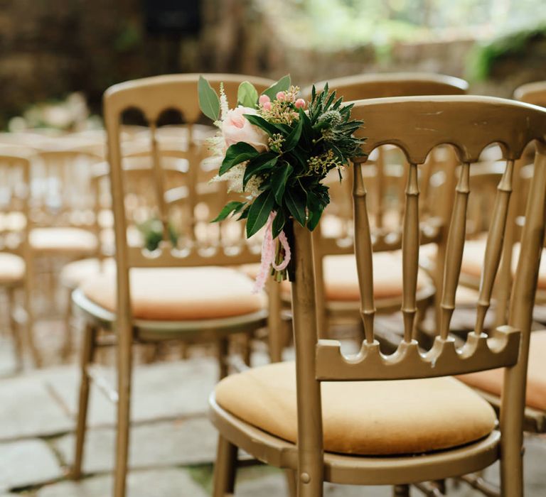 Aisle Chair Back Floral Decor | The Lou's Photography