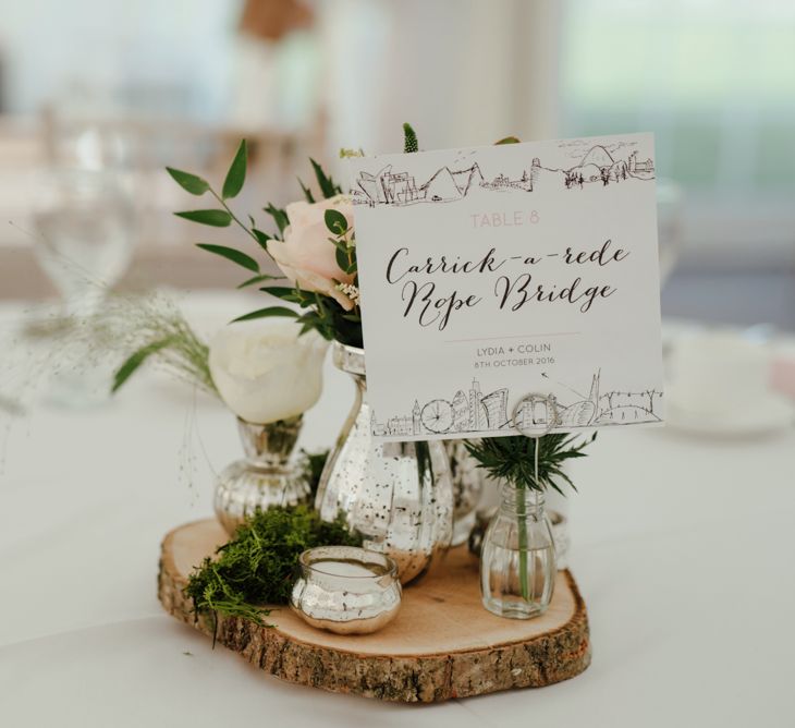 Rustic Wood Slice Table Centrepiece | The Lou's Photography