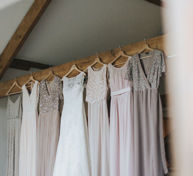 Bridal Party Dresses | Country Wedding at Farmers Barns, Rosedew Farm, Cardiff | Grace Elizabeth Photography and Film