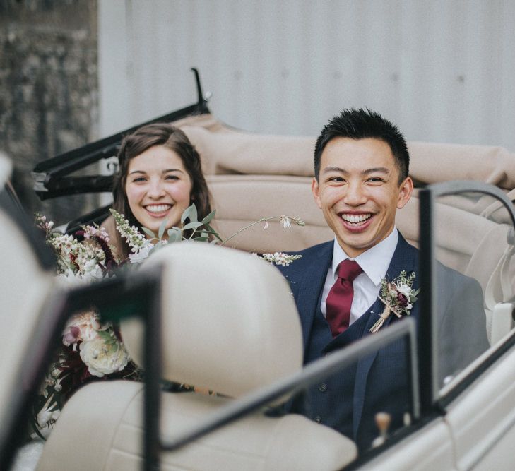 Bride in Augusta Jones Sophia Gown | Groom in Slaters Suit | Country Wedding at Farmers Barns, Rosedew Farm, Cardiff | Grace Elizabeth Photography and Film