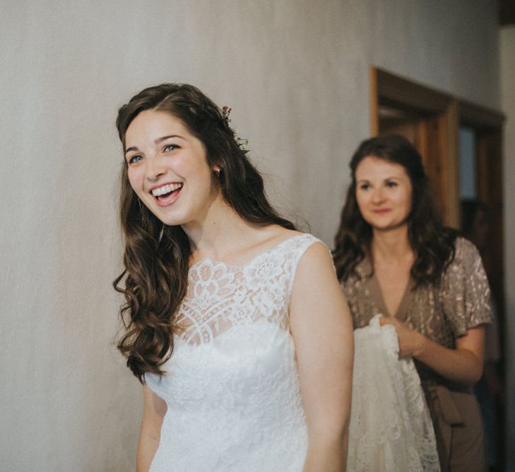 Beautiful Bride in Augusta Jones 'Sophia' Wedding Dress | Country Wedding at Farmers Barns, Rosedew Farm, Cardiff | Grace Elizabeth Photography and Film