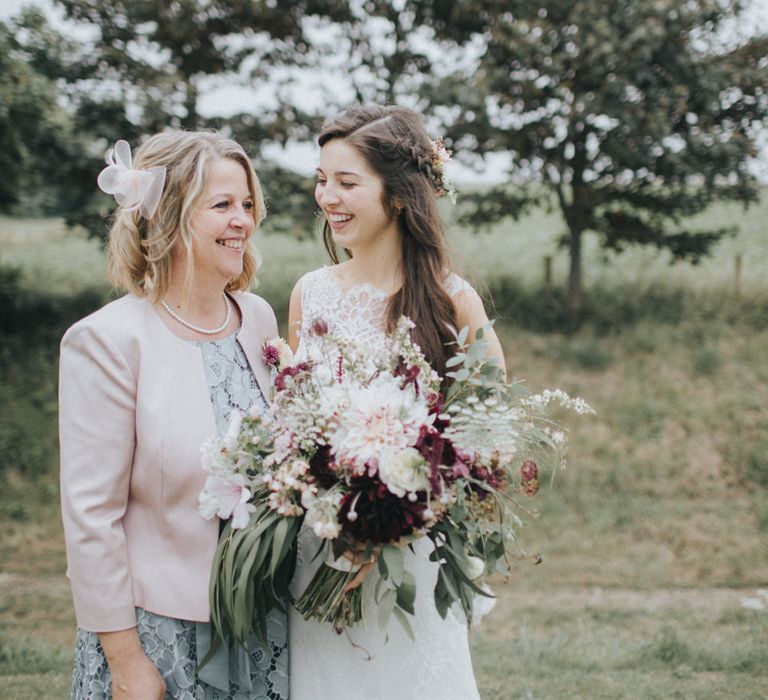 Bride in Augusta Jones Sophia Gown | Mother of the Bride | Country Wedding at Farmers Barns, Rosedew Farm, Cardiff | Grace Elizabeth Photography and Film