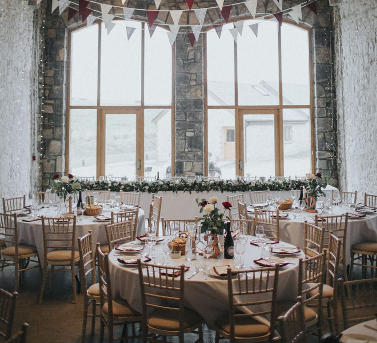 Bunting Wedding Decor | Country Wedding at Farmers Barns, Rosedew Farm, Cardiff | Grace Elizabeth Photography and Film