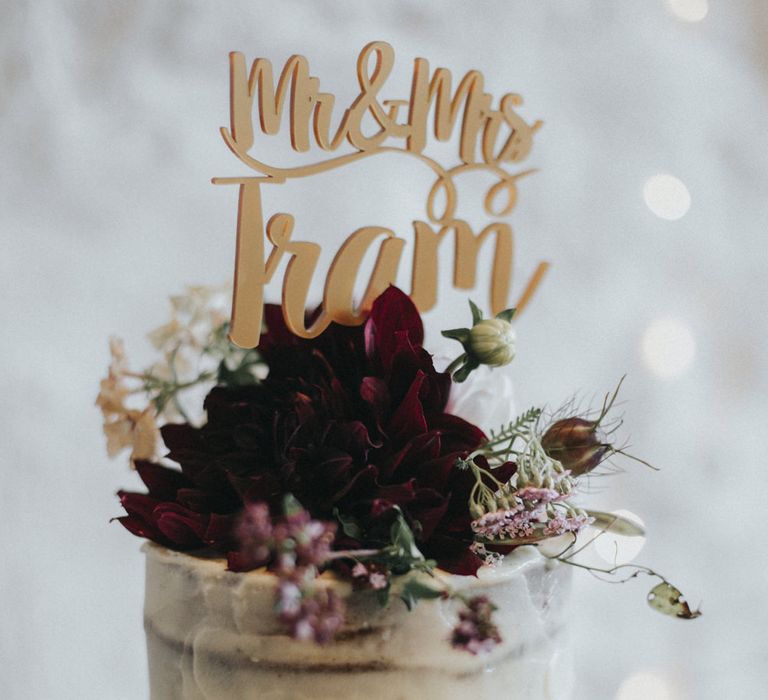 Cake Topper | Country Wedding at Farmers Barns, Rosedew Farm, Cardiff | Grace Elizabeth Photography and Film