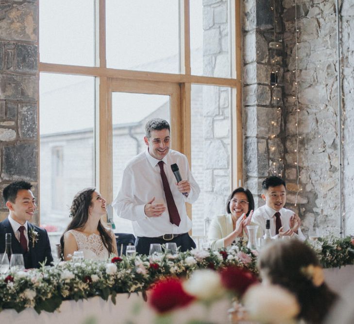 Wedding Speeches | Country Wedding at Farmers Barns, Rosedew Farm, Cardiff | Grace Elizabeth Photography and Film