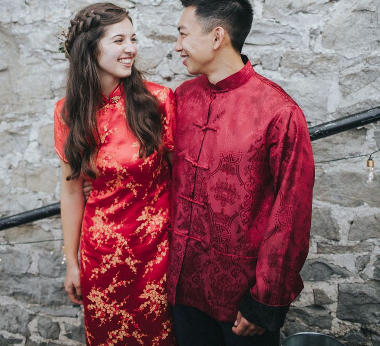 Traditional Chinese Attire for Tea Ceremony | Country Wedding at Farmers Barns, Rosedew Farm, Cardiff | Grace Elizabeth Photography and Film