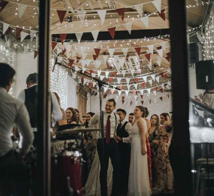 Bunting & Fairy Light Wedding Decor | Country Wedding at Farmers Barns, Rosedew Farm, Cardiff | Grace Elizabeth Photography and Film