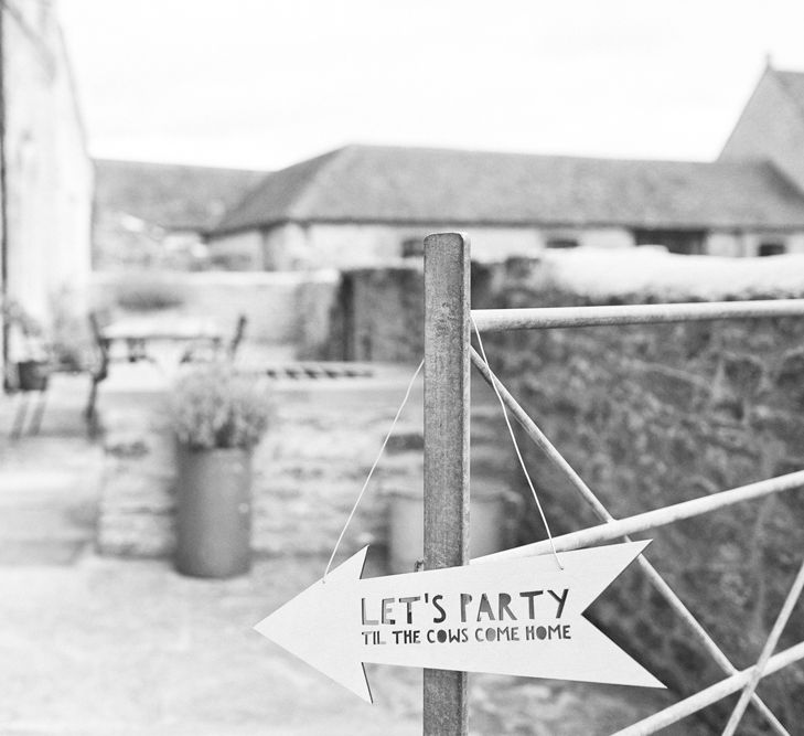 Laser Cut Wooden Arrow Wedding Sign | Wild Wedding Flowers | Cotton Candy Photography