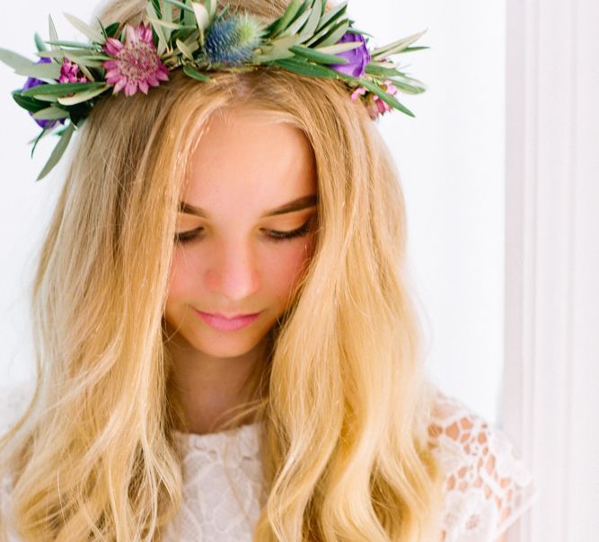 Beachy Boho Waves & Flower Crown | Jewel Coloured Spanish Wedding Planned & Styled by Rachel Rose Weddings | Anna Gazda Photography