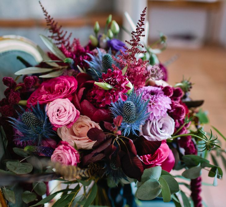 Bright Pink & Purple Wedding Bouquet | Jewel Coloured Spanish Wedding Planned & Styled by Rachel Rose Weddings | Anna Gazda Photography