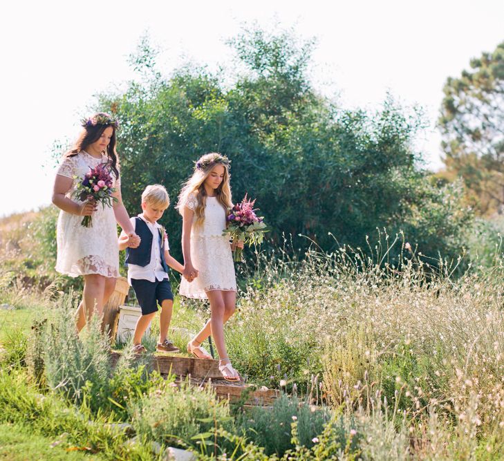 Page Boy & Flower Girls with Flower Crowns | Jewel Coloured Spanish Wedding Planned & Styled by Rachel Rose Weddings | Anna Gazda Photography