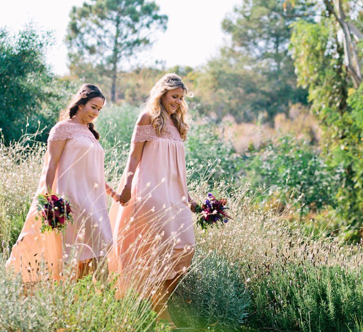 Bridesmaids in Highstreet Dresses | Jewel Coloured Spanish Wedding Planned & Styled by Rachel Rose Weddings | Anna Gazda Photography