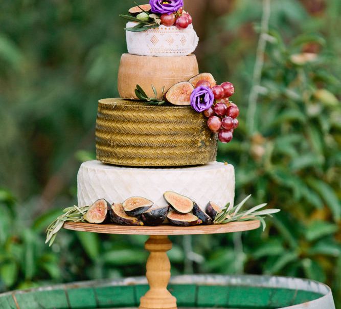 Cheese Tower Wedding Cake | Jewel Coloured Spanish Wedding Planned & Styled by Rachel Rose Weddings | Anna Gazda Photography